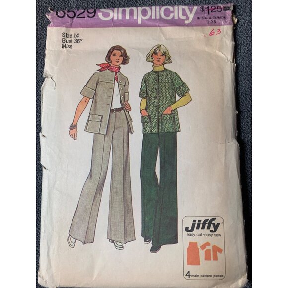 Simplicity Misses Coat and Pants Sewing Pattern sz 14 6529 - uncut - Picture 8 of 11